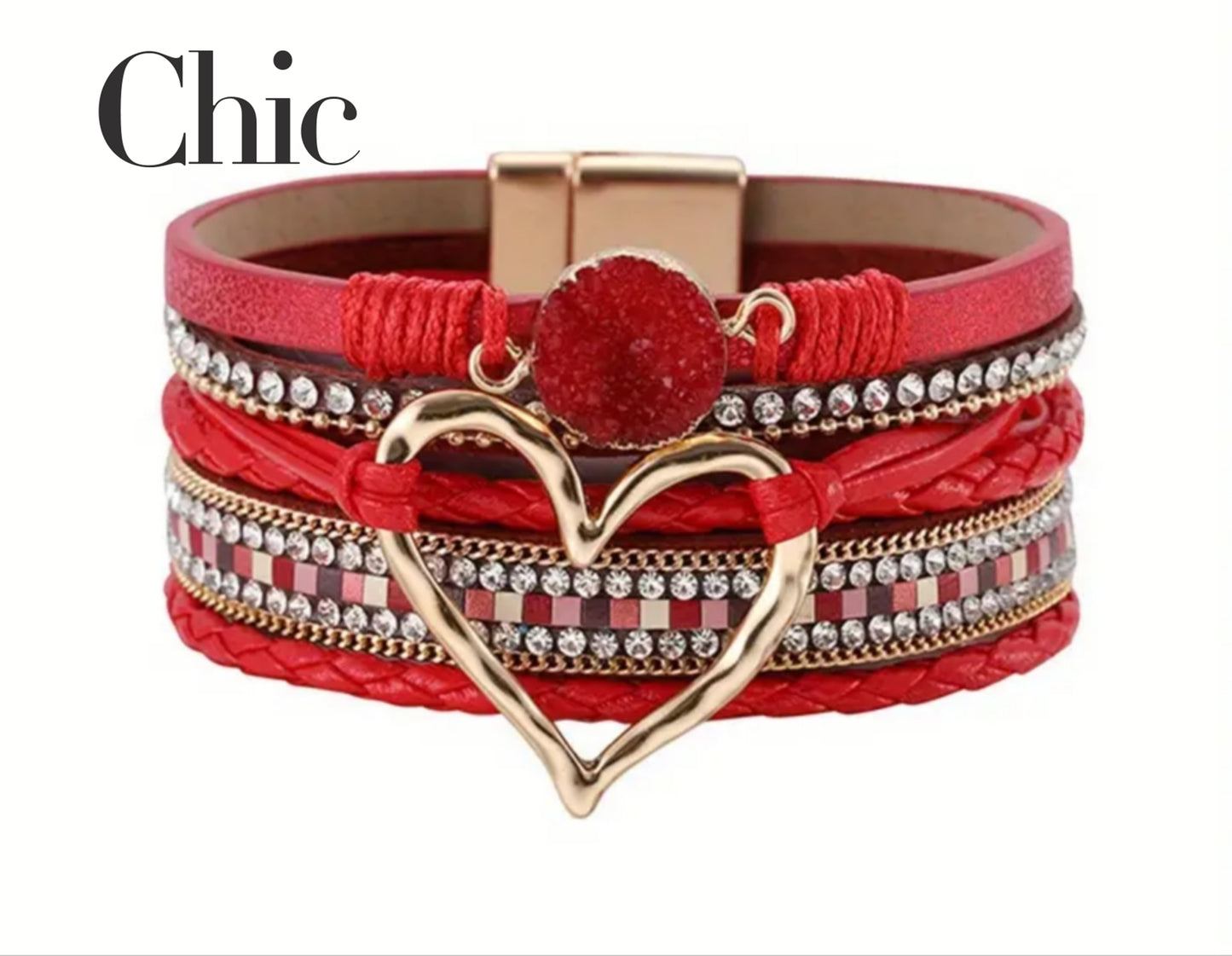 Red Heart Magnetic Bracelet