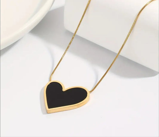 Black and Gold Sweetheart Necklace