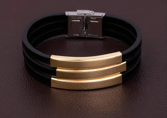 Black & Gold Classic Magnetic Bracelet