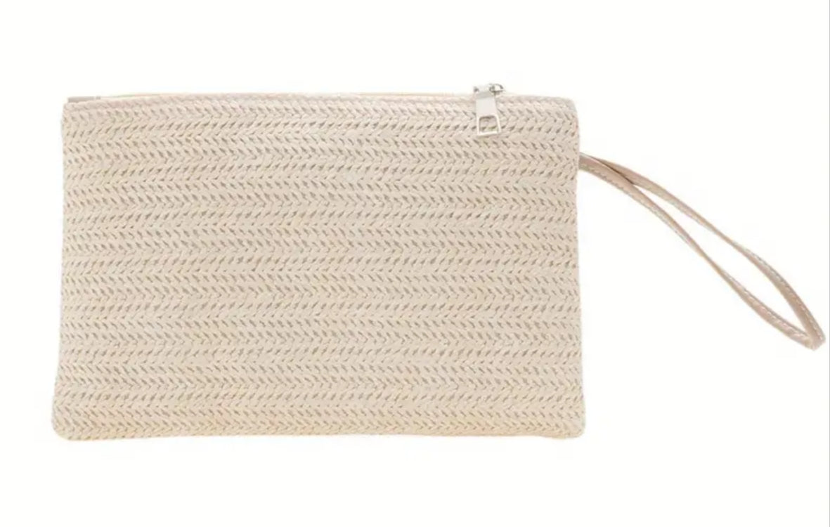 Small Straw- braided Clutch