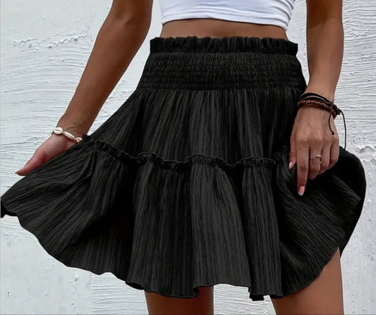 Textured Ruffle Skirt